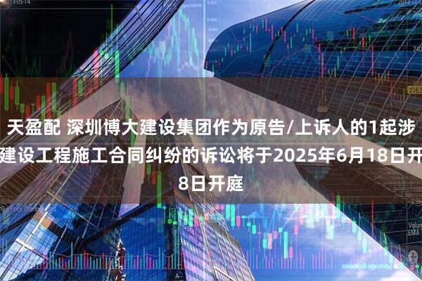 天盈配 深圳博大建设集团作为原告/上诉人的1起涉及建设工程施工合同纠纷的诉讼将于2025年6月18日开庭
