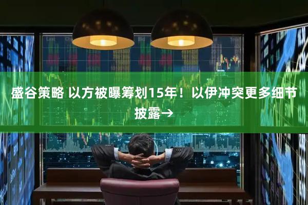 盛谷策略 以方被曝筹划15年！以伊冲突更多细节披露→