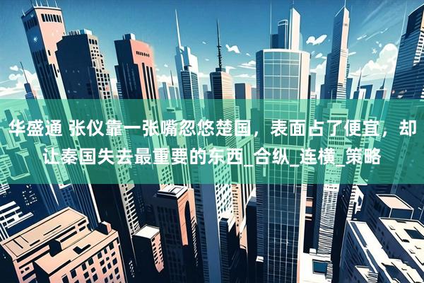 华盛通 张仪靠一张嘴忽悠楚国，表面占了便宜，却让秦国失去最重要的东西_合纵_连横_策略